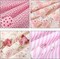 Pre-cut Fabric Cotton Quilting Squares – 10 pcs 20 x 20 Inch Pink Floral Gingham Patchwork Sewing Fabric Bundle for DIY Crafts & Home Décor